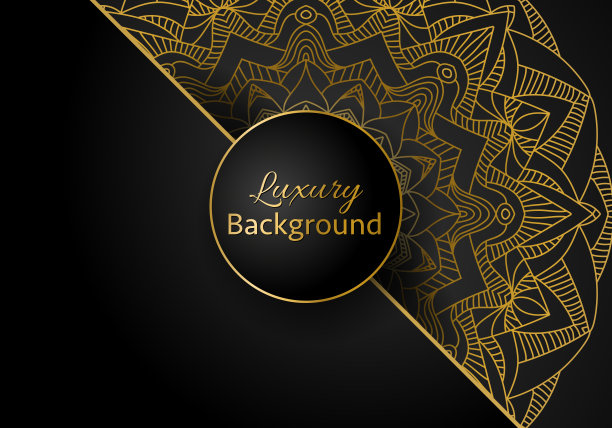 豪华装饰曼陀罗设计背景在黄金颜色矢量。矢量伊斯兰背景图片下载