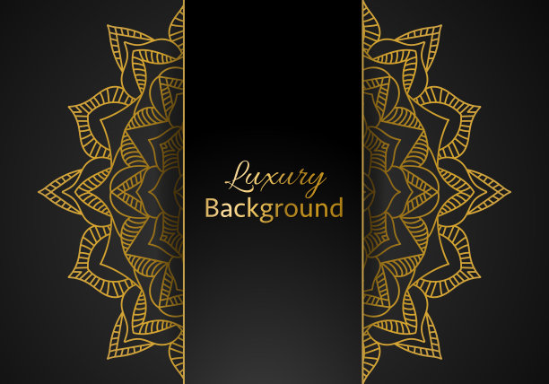 豪华装饰曼陀罗设计背景在黄金颜色矢量。矢量伊斯兰背景图片下载