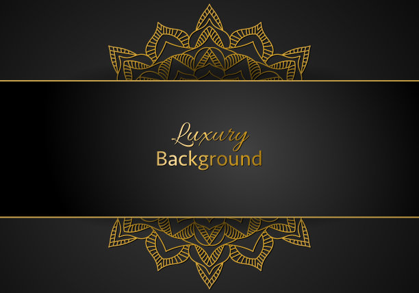 豪华装饰曼陀罗设计背景在黄金颜色矢量。矢量伊斯兰背景图片下载