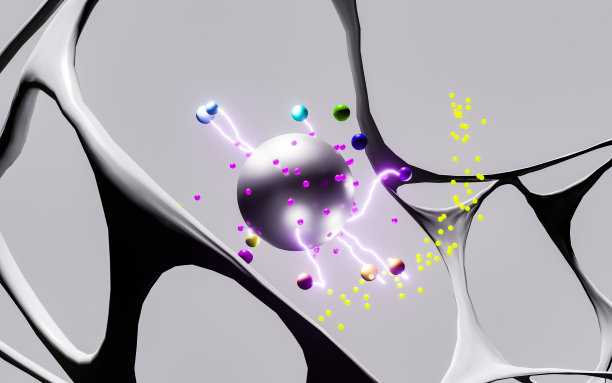 由带电原子和金属线框组成的网图片下载