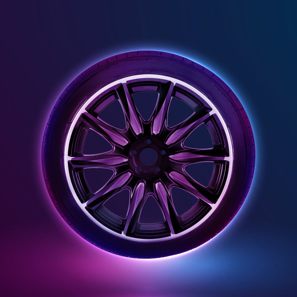 霓虹灯汽车轮壁纸图片下载