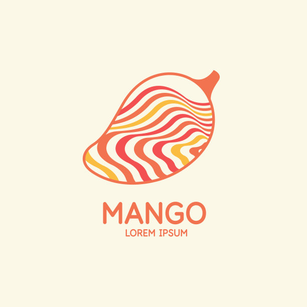 一个芒果在一个扁平的风格孤立图片下载