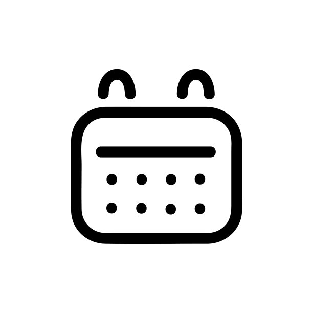 日历矢量图标，轮廓风格，隔离在白色背景上。图片下载