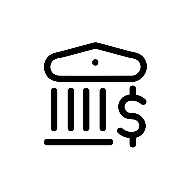 银行矢量图标，轮廓样式，隔离在白色背景上。图片下载