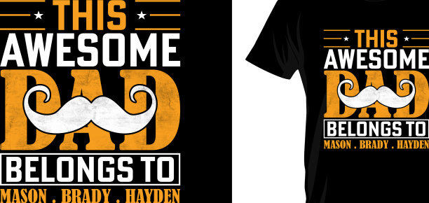 父亲节t恤设计图片下载