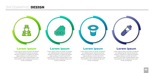 设置魔术师，门票，帽子和瓶子与药水。业务信息图表模板。向量图片下载