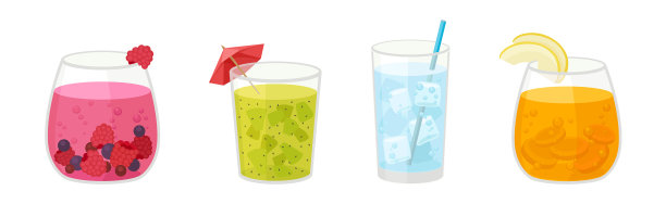 清爽的夏日鸡尾酒加冰块图片下载