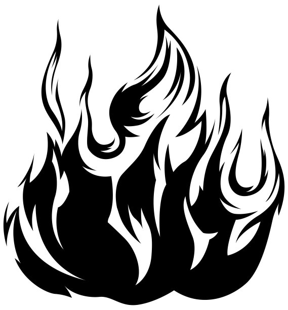 火焰孤立在白色的背景上。部落纹身设计。图片下载
