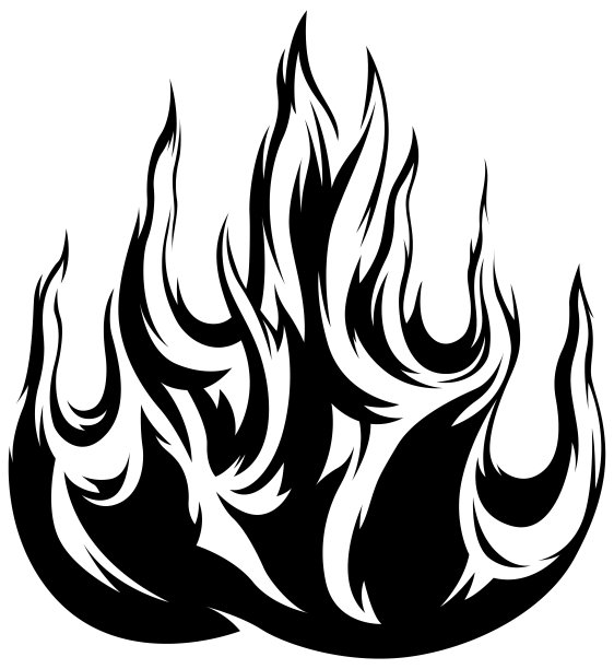 火焰孤立在白色的背景上。部落纹身设计。图片下载