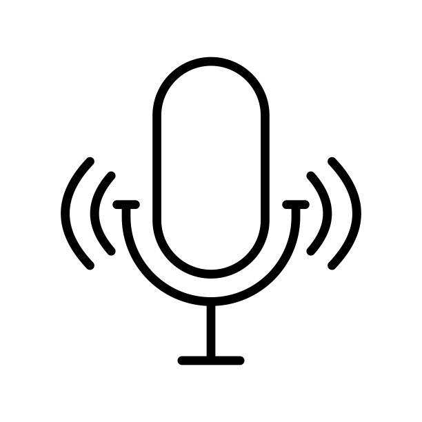 麦克风。线路图标，黑色，麦克风图标。矢量图标。图片下载