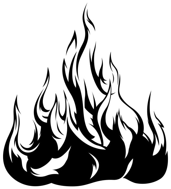 火焰孤立在白色的背景上。部落纹身设计。图片下载