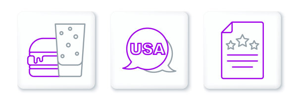 设定独立宣言，汉堡和美国独立日的标志。向量图片下载