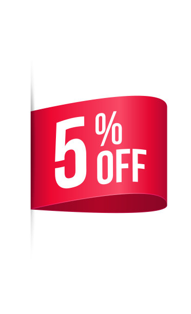 销售标签矢量图(5%折扣)图片下载