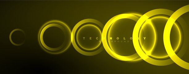 霓虹灯闪亮的圆圈抽象背景技术图片下载