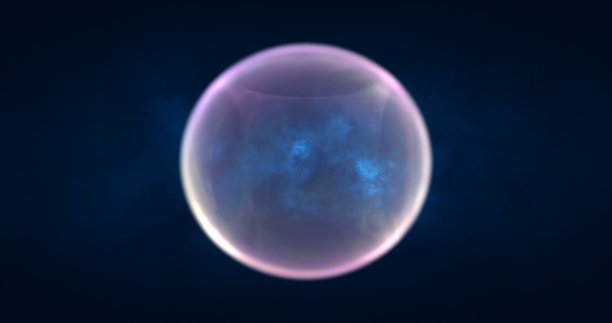 抽象的蓝色能量球圆发光神奇的数字未来空间背景图片下载