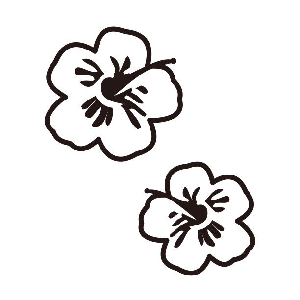可爱的木槿线条画插图图片下载