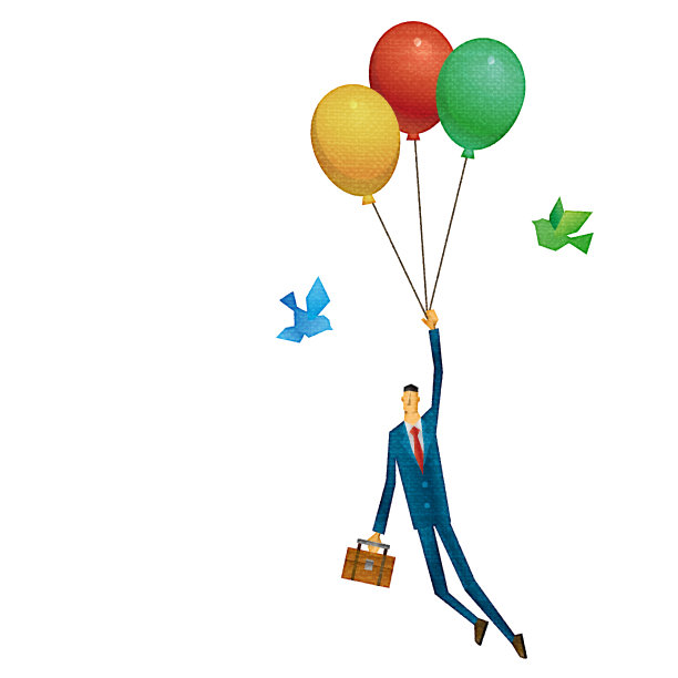 气球和商人图片下载