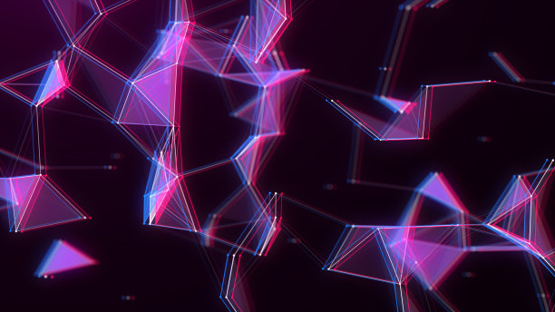 未来商业背景。网络连接故障结构网络空间与移动粒子。摘要网络安全背景。3 d渲染。图片下载