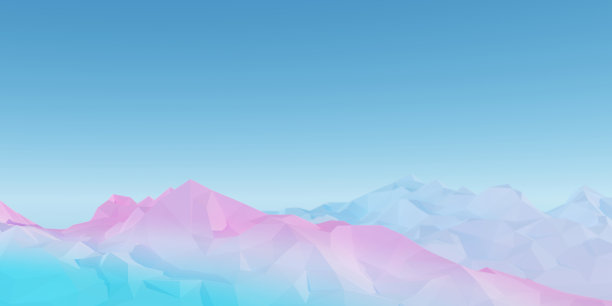 柔和的山脉低多边形风格3d渲染。3d蓝山背景。概念3d蓝山背景图片下载