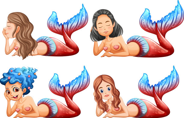 设置美丽的美人鱼水下洞穴场景图片下载