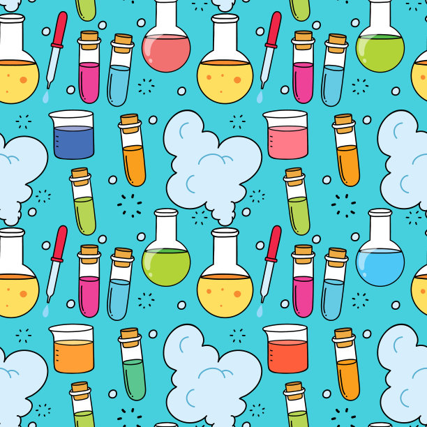 科学对象和图标无缝图案图片下载