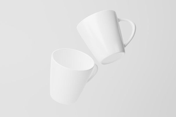 陶瓷马克杯咖啡茶白色空白3D渲染模型图片下载