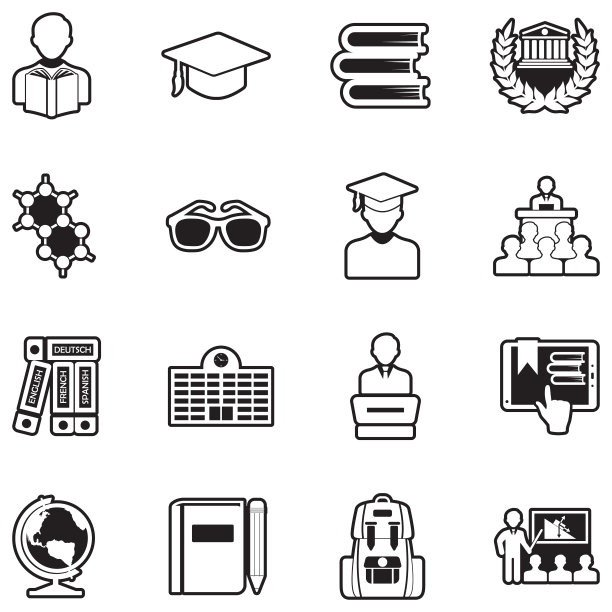 学生图标。线条填充设计。矢量插图。图片下载