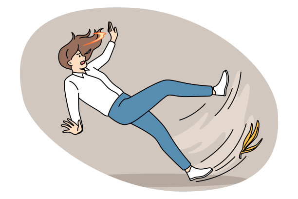 摔倒和滑地板的概念图片下载