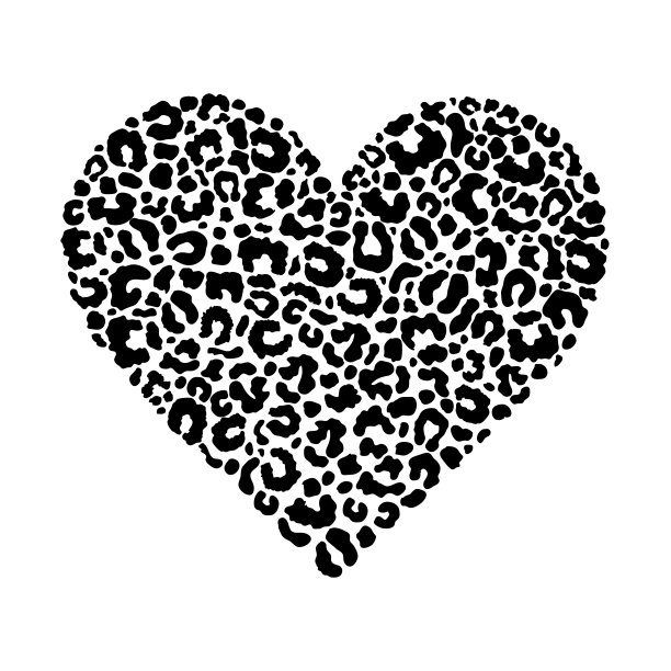 豹纹心形图片下载