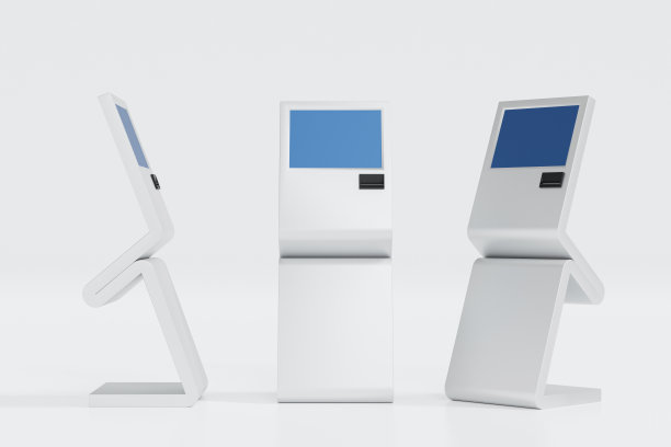 空白数字屏横幅广告牌架，标牌监控媒体设备模板，3D渲染。图片下载