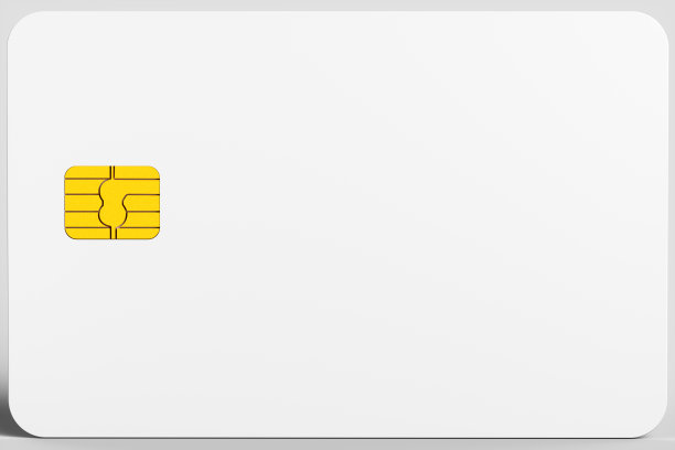 一张白色信用卡在白色背景上的特写。3d渲染图。图片下载