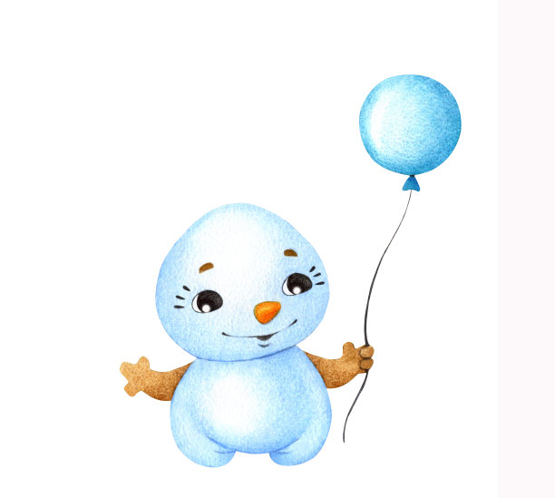 收集雪人宝宝。可爱的冬季角色。图片下载