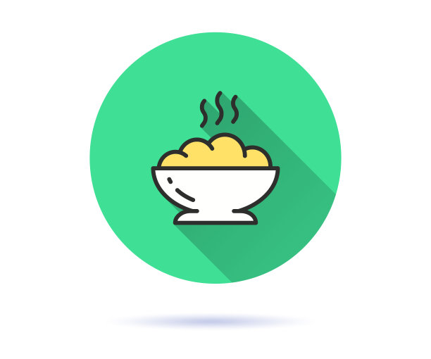 婴儿粥图标与长阴影的图形和网页设计。图片下载