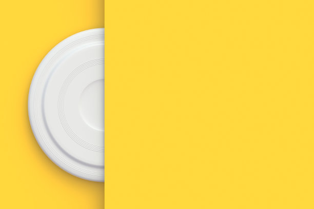 墙后飞盘。副本的空间。三维渲染图片下载