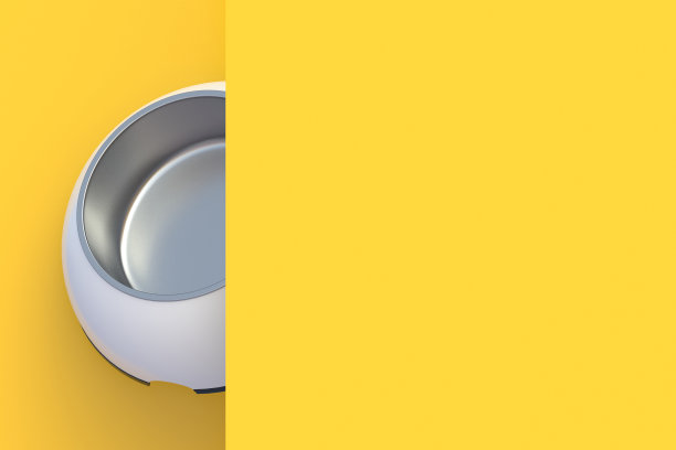 在墙后为宠物提供食物或水的碗。副本的空间。三维渲染图片下载