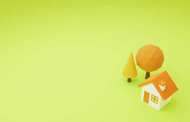 一个可爱的小房子的3d图像图片下载