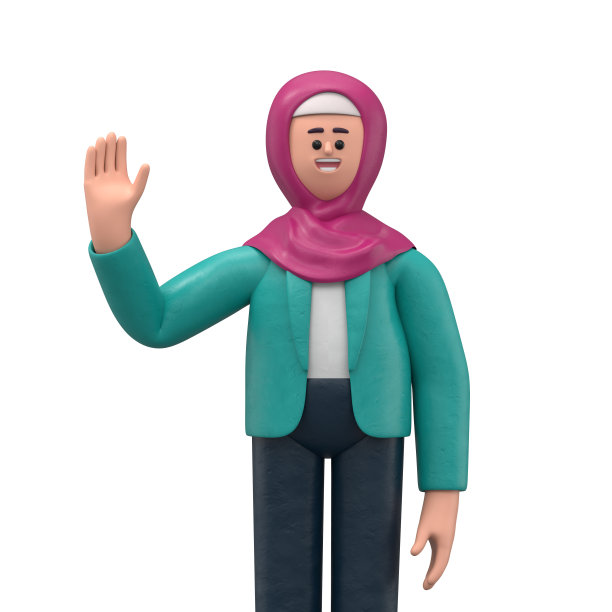 一个正在思考的阿拉伯妇女加利亚的3D插图，在演讲气泡中有一个大问号。卡通人物解决问题，感到怀疑或犹豫的肖像。寻找解决方案的概念。白色背景的3D渲染。图片下载