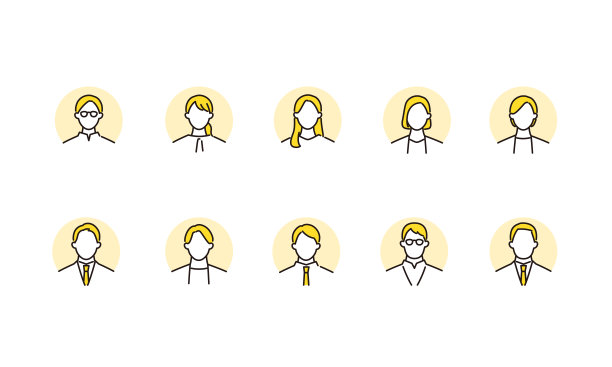 商务人士头像圈背景图标集图片下载