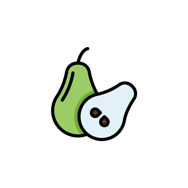梨图标水果图标填充线条风格完美图片下载