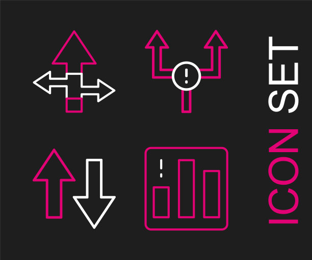 设置线饼图信息图，箭头和图标。向量图片下载