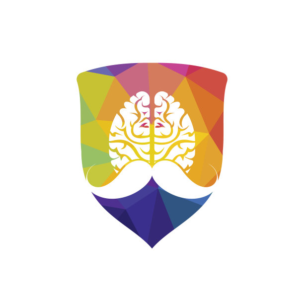 八字胡头脑标志设计模板图片下载