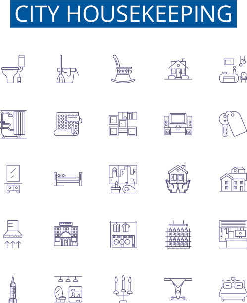 城市家政线图标标志集设计图片下载