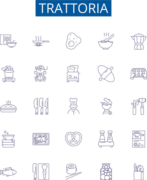 餐厅线图标标志集设计集合图片下载