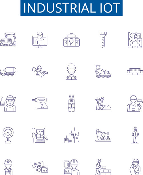 工业物联网线路图标标志集设计图片下载