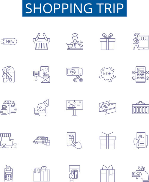 购物路线图标标志集设计图片下载