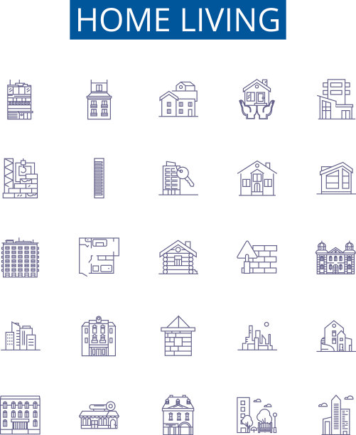 家居生活线图标标志集设计图片下载