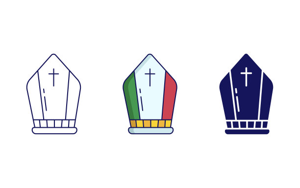 教皇王冠矢量图标图片下载