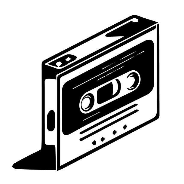 黑色90年代盒式录音带图标图片下载