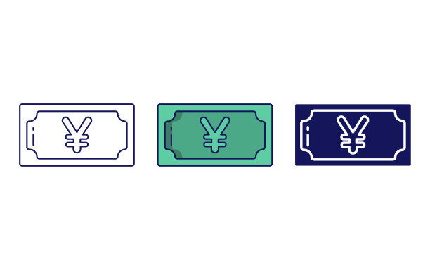 日元货币矢量图标图片下载