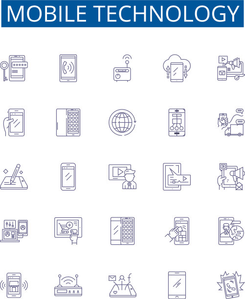 移动技术线路图标标志集设计图片下载